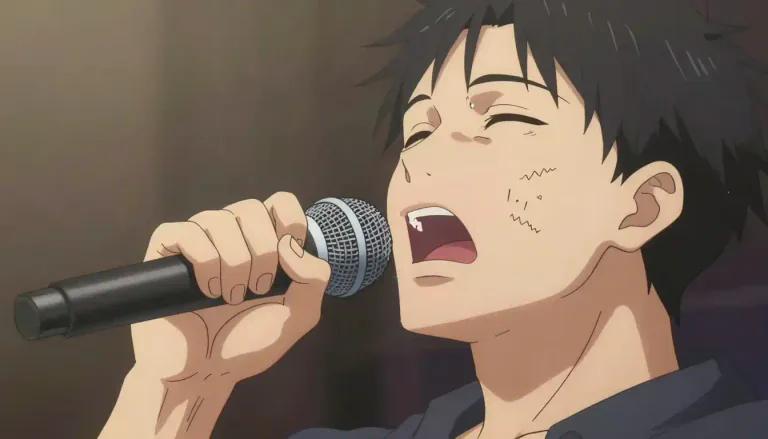 Visual representation of "raspy" - Having voice that sounds rough or scratchy.