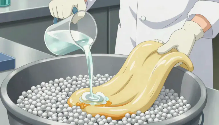 Visual representation of "plasticizer" - A substance added to plastics to make them softer and more flexible.