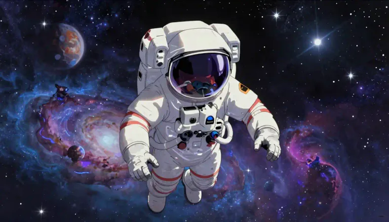 Visual representation of "astral" - Related to the stars or outer space.