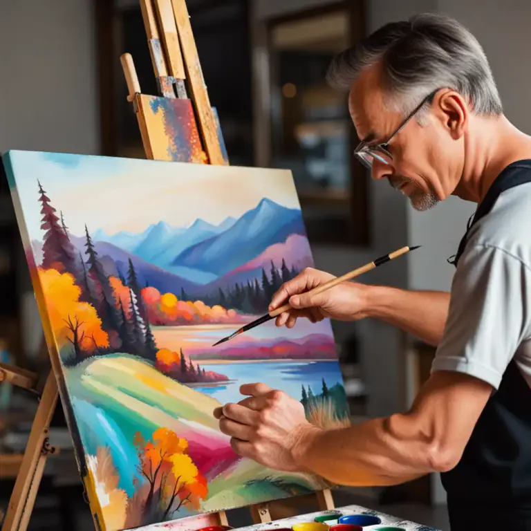 Visual representation of "portray" - To depict in painting or drawing