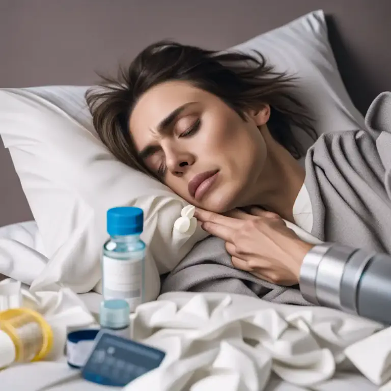 Visual representation of "under the weather" - Feeling slightly ill