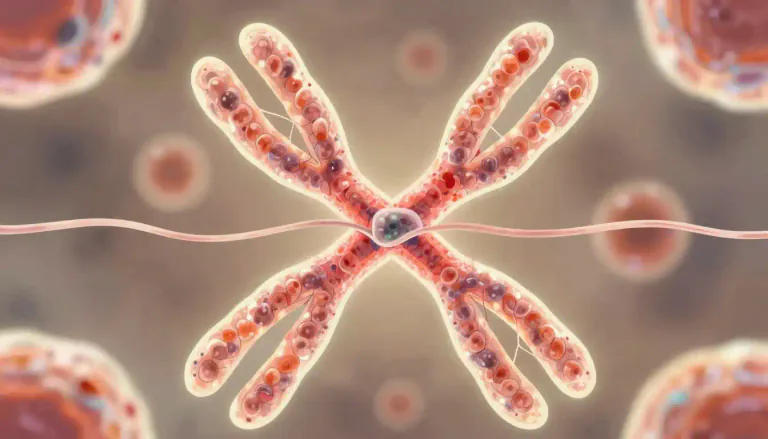 Visual representation of "centromere" - The centromere is the part of a chromosome that links sister chromatids, ensuring proper separation during cell division.