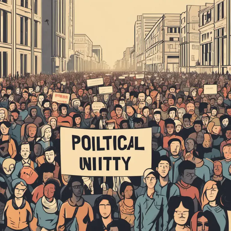 Visual representation of "band together" - In politics, to bring together individuals or groups with a common interest or objective.