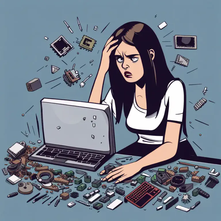 Visual representation of "play up" - When a machine or a part of the body starts working incorrectly or stops working.