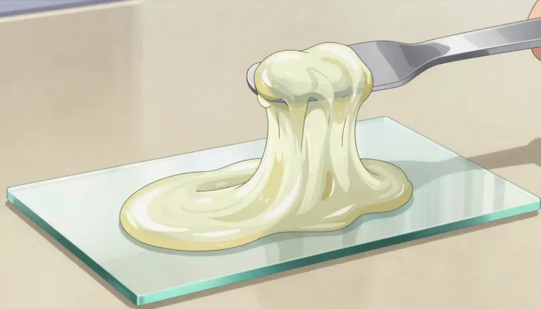 Visual representation of "mucoid" - Relating to or resembling mucus, especially in texture or consistency.