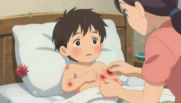 Visual representation of "varicella" - Varicella is a highly contagious viral infection caused by the varicella-zoster virus, characterized by an itchy rash and flu-like symptoms.