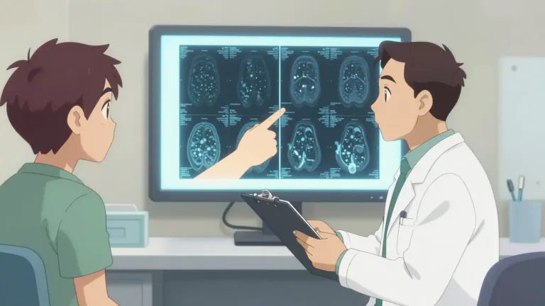 Visual representation of "diag" - A diagnosis is the identification of the nature of an illness or other problem through examination.