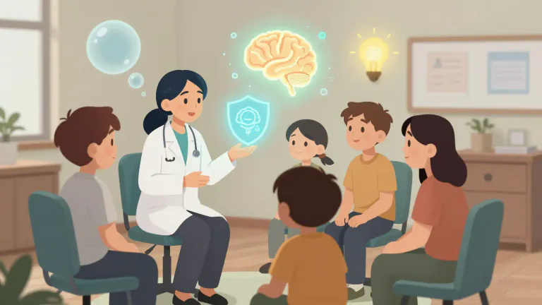 Visual representation of "psychoeducation" - Psychoeducation is the process of educating patients and their families about mental health conditions and effective coping strategies. It aims to increase understanding and management of psychological issues.