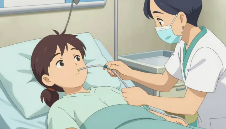 Visual representation of "nasogastric" - Pertaining to a tube or procedure that involves passing a tube through the nose into the stomach.