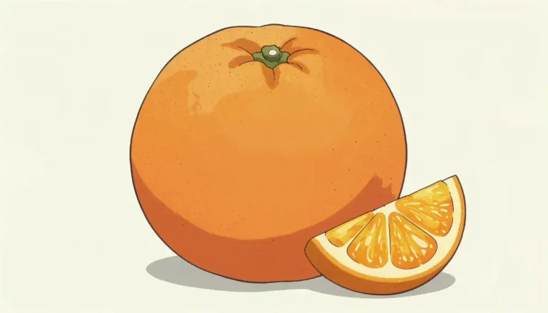 Visual representation of "orange" - A round fruit with a tough bright reddish-yellow rind and sweet or sour pulp.