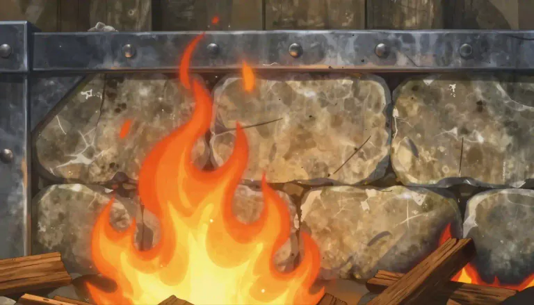 Visual representation of "noncombustible" - Refers to materials that do not ignite or burn when exposed to flame or high temperatures.