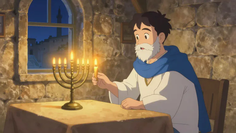 Visual representation of "chanukah" - Chanukah is an eight-day Jewish festival celebrating the rededication of the Second Temple in Jerusalem, marked by lighting candles on a menorah.