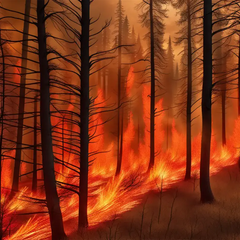 Visual representation of "spread like wildfire" - To quickly spread in all directions