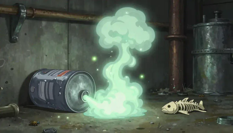Visual representation of "phosphine" - Phosphine is a colorless, flammable gas with a strong odor resembling that of rotten fish, used mainly in the production of certain chemicals and as a fumigant.