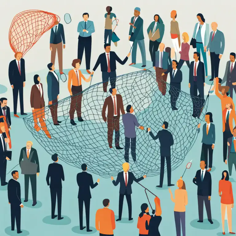 Visual representation of "cast your net wide" - To consider a variety of possible candidates for a role or position