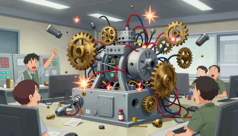 Visual representation of "haywire" - If something is haywire, it is not working normally or is out of control.