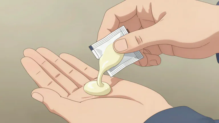 Visual representation of "sachet" - A small sealed bag or packet containing a small quantity of a product, usually single-use