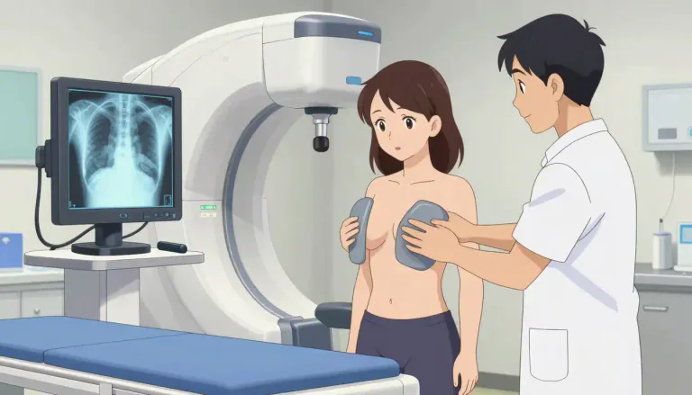 Visual representation of "mammography" - Mammography is a technique used to take X-ray images of the breast to detect any abnormalities.