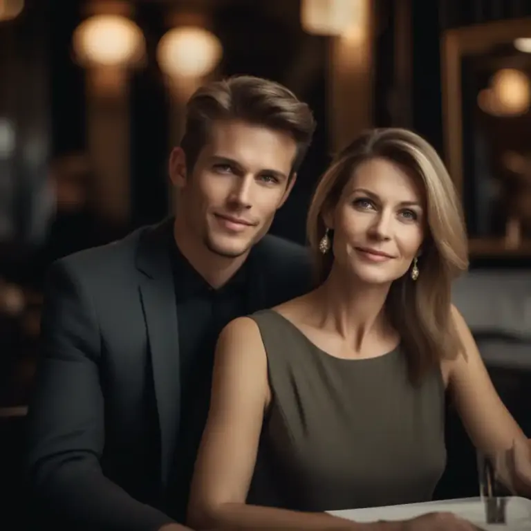 Visual representation of "cougar" - An older woman who dates or marries a younger man.