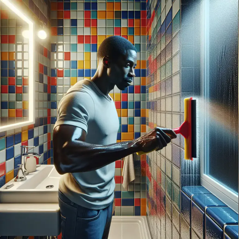 Visual representation of "squeegee" - To use a squeegee to remove water or other liquid from a surface