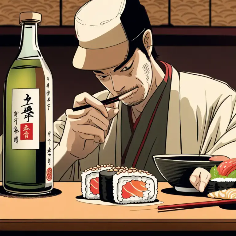 Visual representation of "sake" - A Japanese drink made from fermented rice