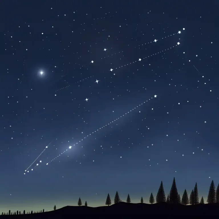 Visual representation of "dipper" - A group of stars in the shape of a long spoon