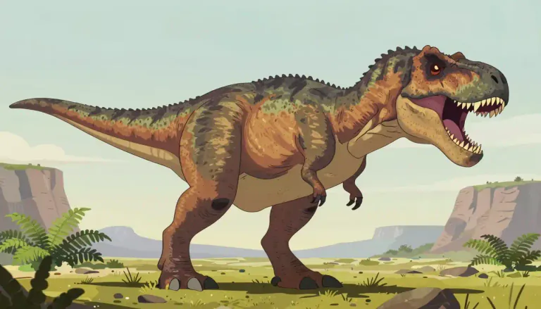 Visual representation of "tyrannosaurus" - A large, carnivorous dinosaur that lived during the Late Cretaceous period, characterized by its massive size and powerful jaws.
