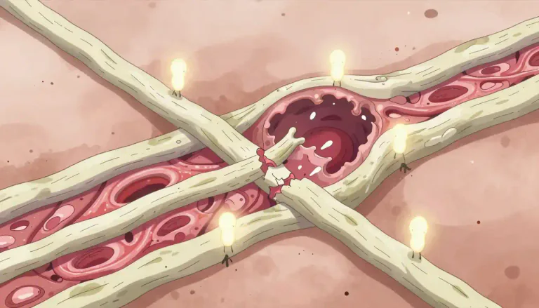 Visual representation of "collagenase" - Collagenase is an enzyme that breaks down collagen, which is a major component of connective tissues in the body.