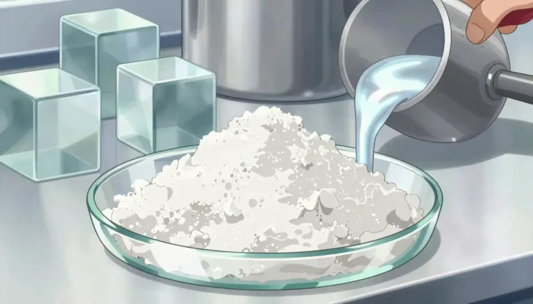 Visual representation of "alumina" - A white or colorless substance used in making aluminum and glass.