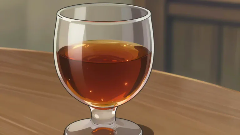 Visual representation of "oloroso" - A type of sherry wine that is rich and full-bodied, often darker in color and with a more intense flavor than other types of sherry.