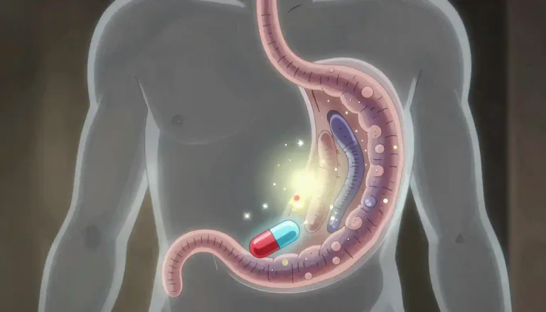 Visual representation of "anthelmintic" - A drug used to kill parasitic worms in the body.