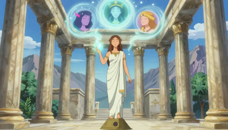 Visual representation of "pythian" - Relating to the oracle of Delphi or its priestess, known for providing prophetic advice.