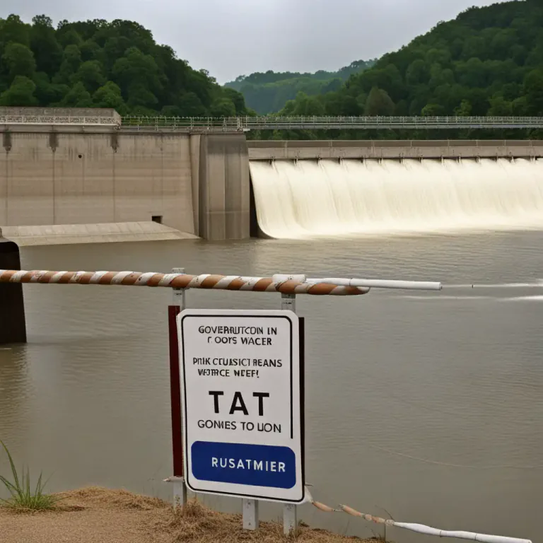 Visual representation of "barrage" - A barrier thrown across a body of water to restrict the flow.