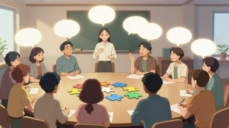 Visual representation of "facilitator" - A facilitator is a person who helps a group of people work together to achieve a common goal, particularly by promoting effective communication.