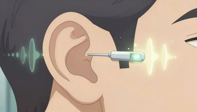 Visual representation of "otoacoustic" - Relating to sounds that are generated by the cochlea of the inner ear and can be measured in the ear canal.