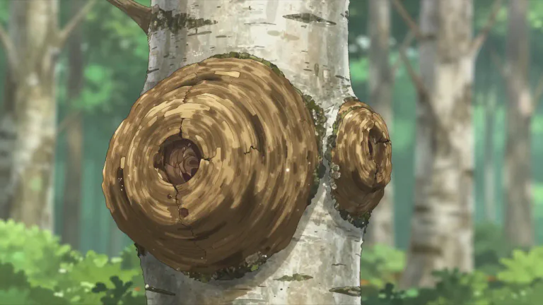Visual representation of "burl" - A rounded, knot-like growth on a tree that can be used for crafting beautiful wood item.