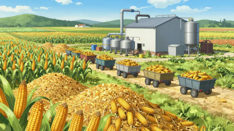 Visual representation of "feedstock" - In the context of agriculture, feedstock describes the various crops or materials grown for processing into food products or industrial goods.