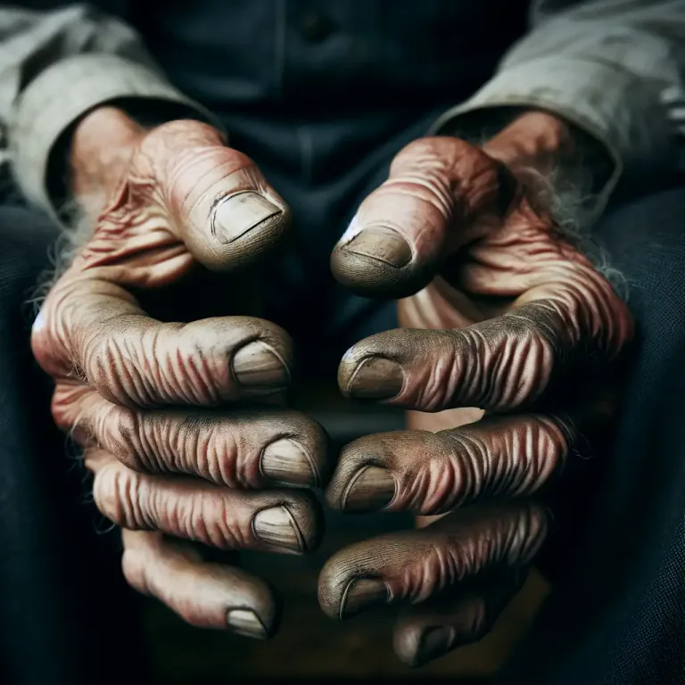 Visual representation of "gnarly" - Used to describe something that is gnarled or twisted.