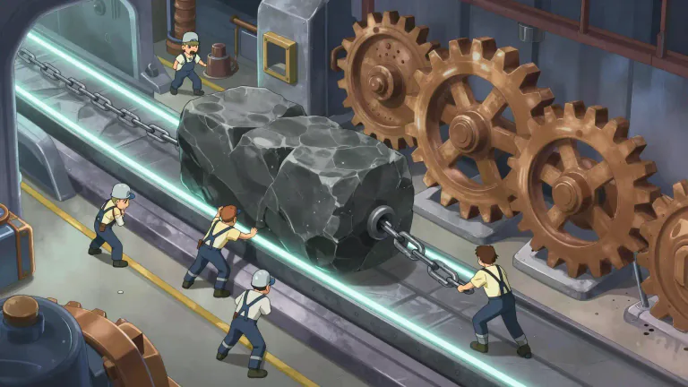 Visual representation of "deadweight" - A structural burden that does not contribute to the functioning of a system.