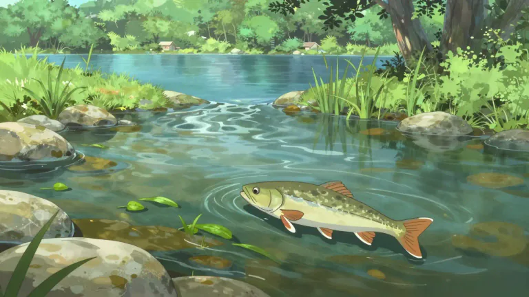 Visual representation of "freshwater" - made of or living in water that is not salty, especially when found in rivers and lakes