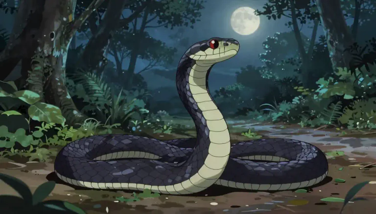 Visual representation of "krait" - A type of venomous snake found mainly in South and Southeast Asia.