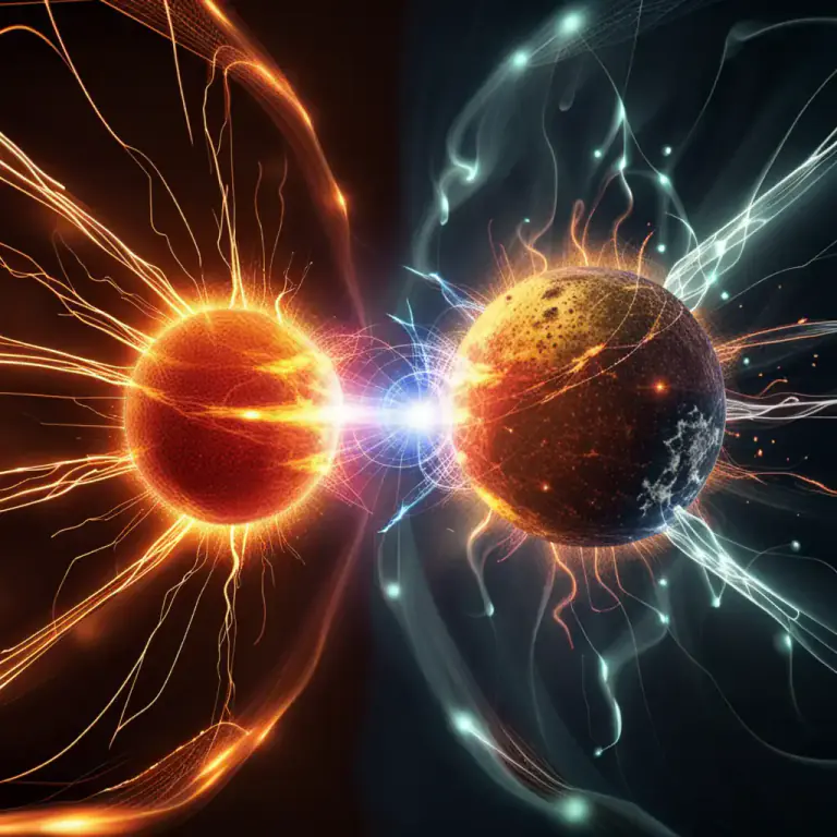 Visual representation of "annihilate" - In physics, to transform (a particle and its antiparticle) into radiant energy