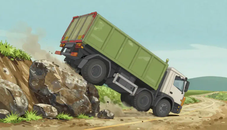 Visual representation of "overturn" - To cause something to turn or tip over