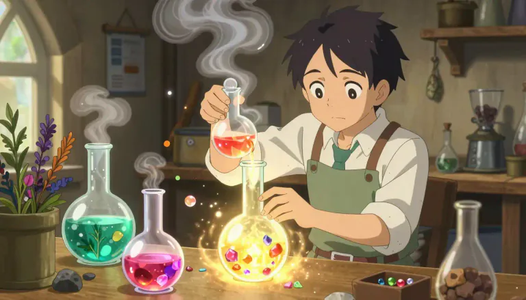 Visual representation of "alchemist" - A person who transforms or creates things in a mysterious or impressive way.
