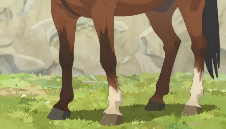 Visual representation of "fetlock" - The part of a horse's leg just above the hoof.