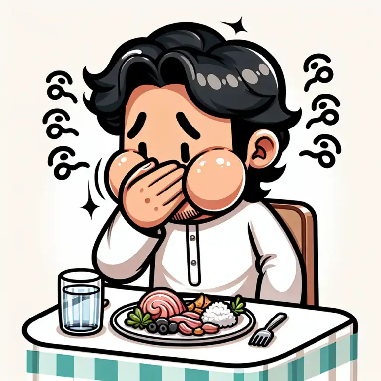 Visual representation of "burp" - To release gas through the mouth from the digestive tract