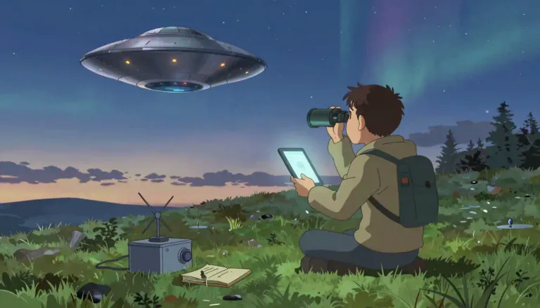 Visual representation of "ufologist" - A person who studies unidentified flying objects and related phenomena.