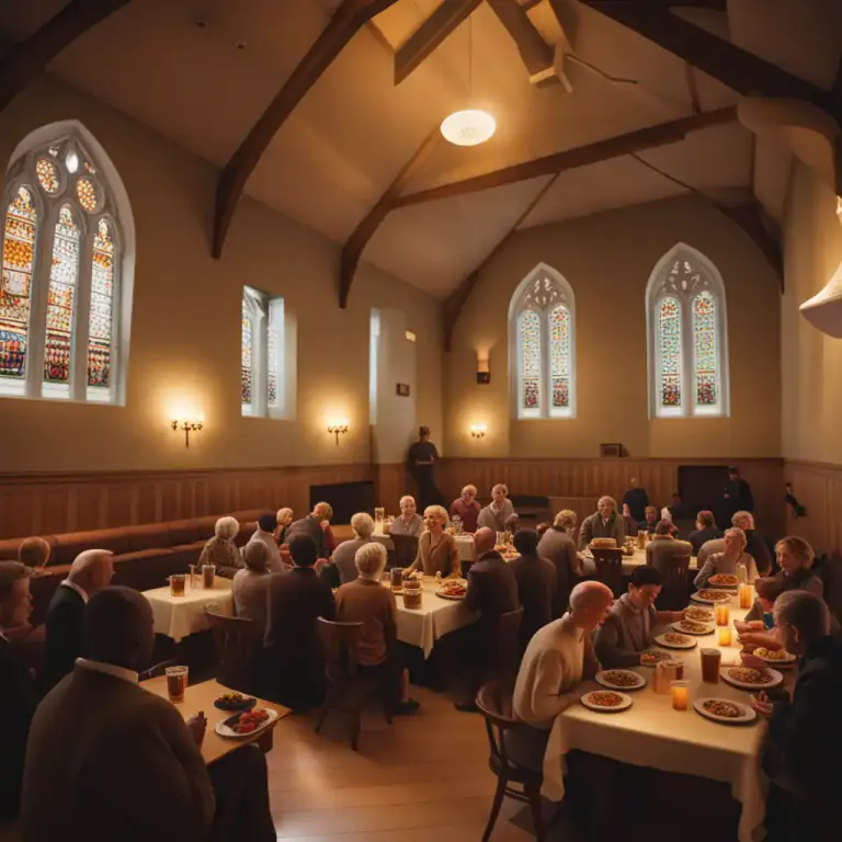 Visual representation of "kirk" - The common room provided for activities after church services