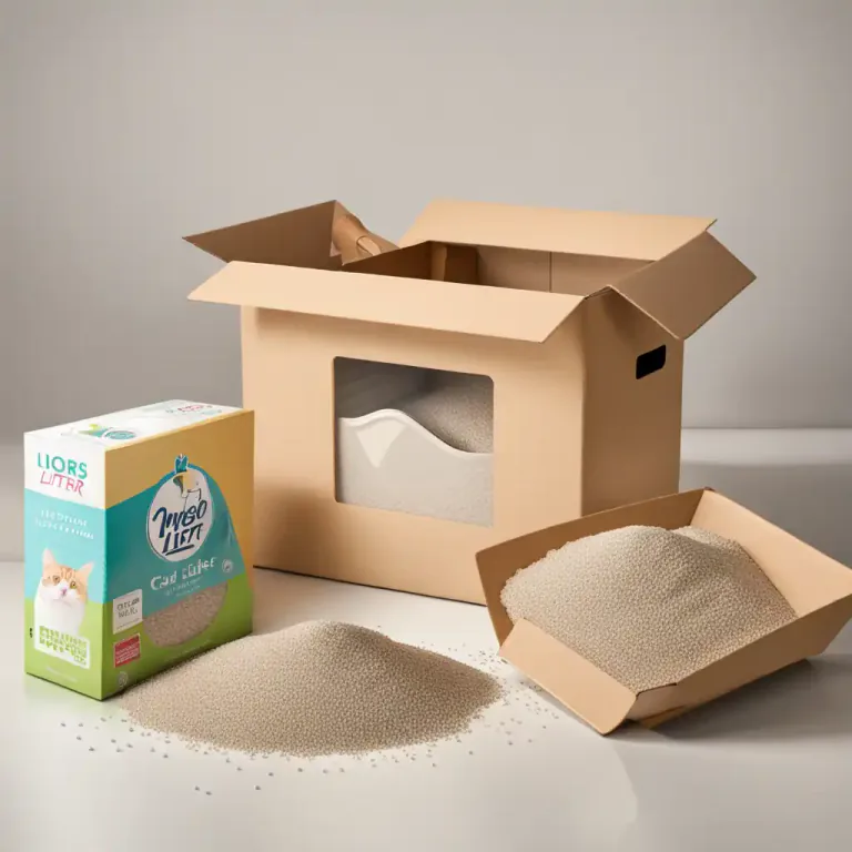 Visual representation of "litter" - Dry substance used in containers where pets, especially cats, can get rid of waste