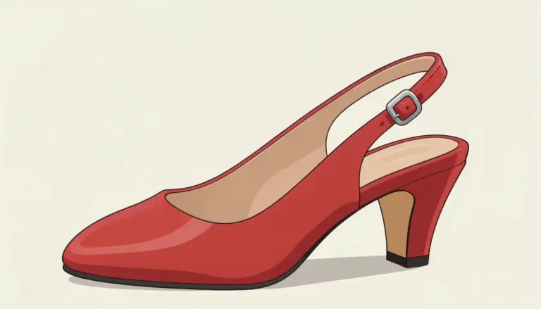 Visual representation of "slingback" - A backless shoe that has a strap around the heel to hold it in place.